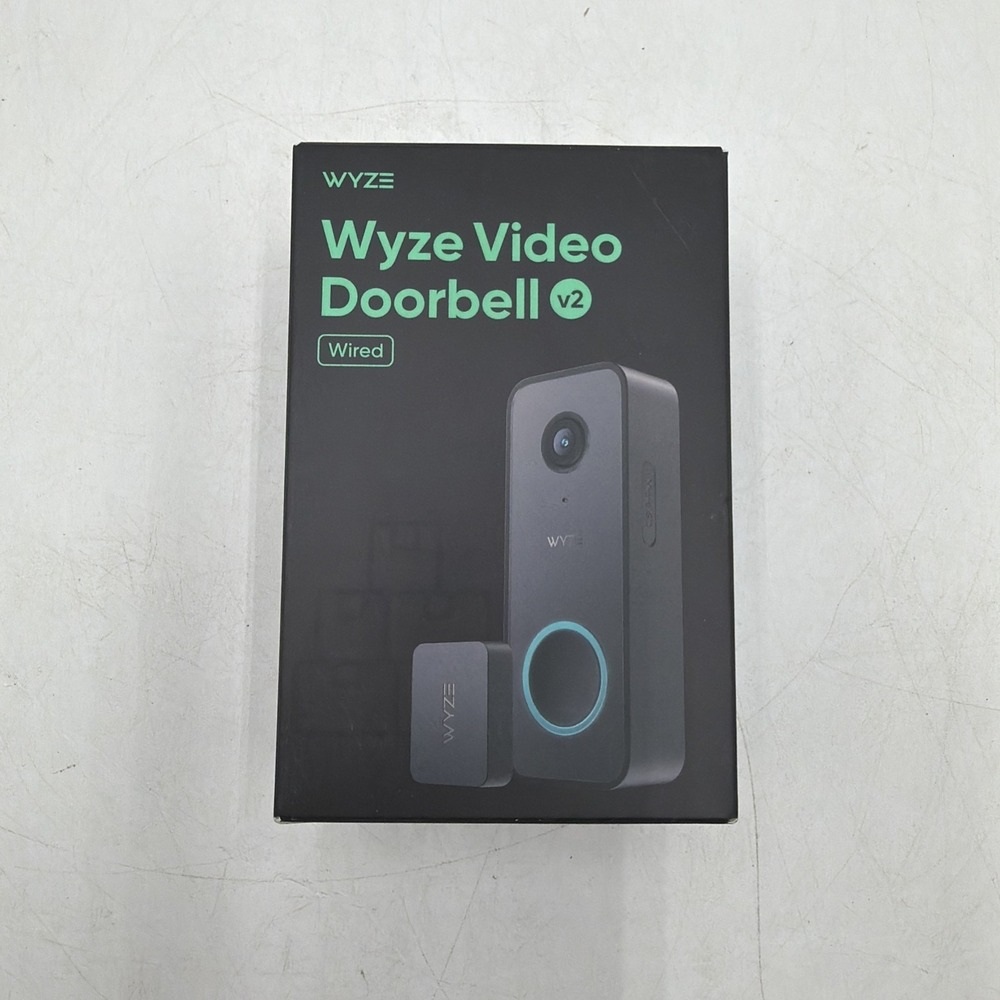 Wyze Video Doorbell v2 Wired 2K Resolution Night Vision Detection Black